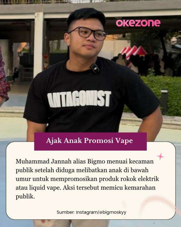 Perusahaan Vape Putus Kontrak Kerjasama dengan Bigmo Usai Libatkan Anak dalam Iklan Perusahaan Vape Putus Kontrak Kerjasama dengan Bigmo Usai Libatkan Anak dalam Iklan