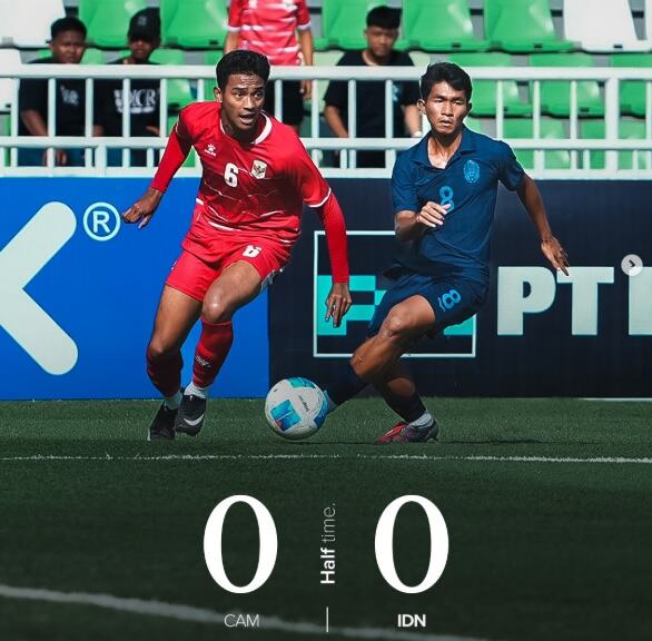 Hasil Babak Pertama Timnas Indonesia U-19 vs Timnas Kamboja U-19 di Piala AFF U-19 2026: Garuda Nusantara Ditahan Imbang 0-0! Hasil Babak Pertama Timnas Indonesia U-19 vs Timnas Kamboja U-19 di Piala AFF U-19 2026: Garuda Nusantara Ditahan Imbang 0-0!