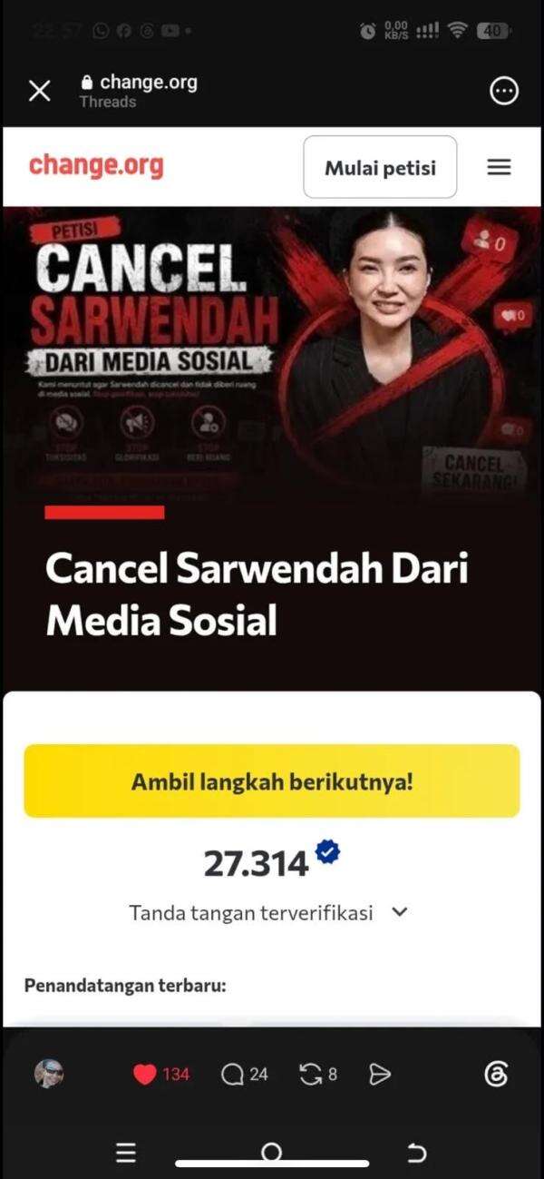 Viral! Petisi Cancel Sarwendah Tembus 27 Ribu Tanda Tangan Viral! Petisi Cancel Sarwendah Tembus 27 Ribu Tanda Tangan