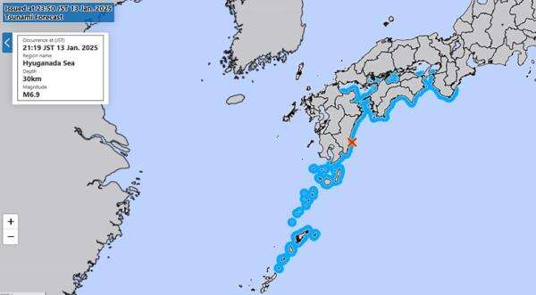 Gempa M6,9 Guncang Jepang, Tsunami Kecil Terjadi di Miyazaki dan Kochi Gempa M6,9 Guncang Jepang, Tsunami Kecil Terjadi di Miyazaki dan Kochi