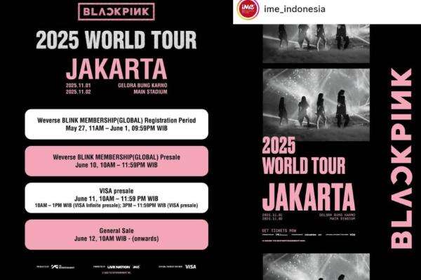 Harga Tiket Blackpink Jakarta 2025: Mulai dari Rp1,4 Jutaan Kamu Pilih Mana BLINK? Harga Tiket Blackpink Jakarta 2025: Mulai dari Rp1,4 Jutaan Kamu Pilih Mana BLINK?