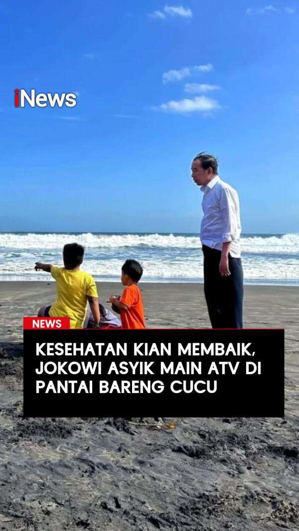 Kesehatan Kian Membaik Jokowi Asyik Main ATV di Pantai Bareng Cucu