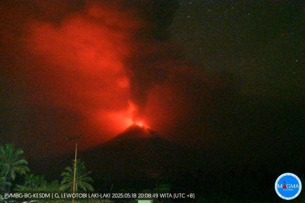 Erupsi Gunung Lewotobi Laki-Laki Terus Terjadi, Status Naik ke Level Awas