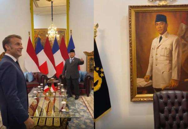 Presiden Macron Terkesima Memandang Lukisan Soekarno: Kehormatan Bisa Melihatnya Presiden Macron Terkesima Memandang Lukisan Soekarno: Kehormatan Bisa Melihatnya
