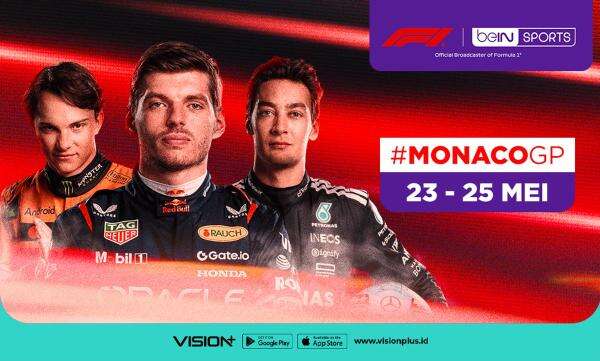 Jadwal dan Link Live Streaming Vision+ F1 GP Monaco 2025 Pekan Ini, Klik di Sini!