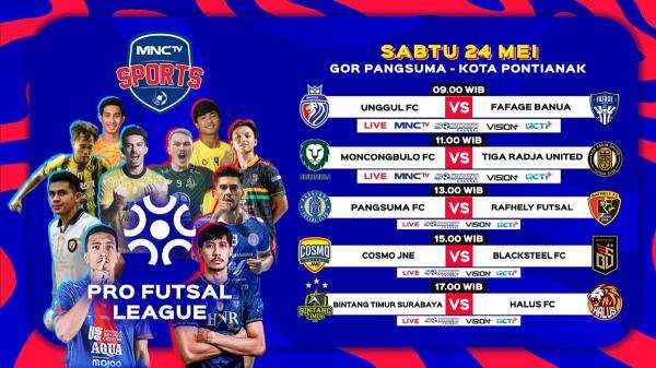Jadwal Siaran Langsung Pekan Ke-11 Pro Futsal League Indonesia 2024-2025 di MNCTV, Ada Unggul FC vs Fafage Banua!
