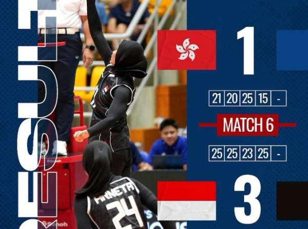 Hasil AVC Nation Cup 2025: Libas Hong Kong 3-1, Timnas Voli Putri Indonesia Lanjut ke Perebutan Ranking 5