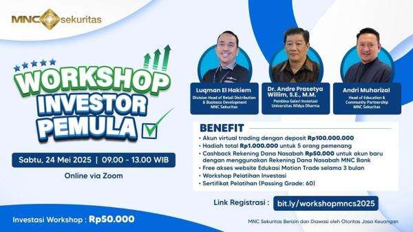 H-5 Webinar Online Workshop Investor Pemula, Ayo Segera Daftar!