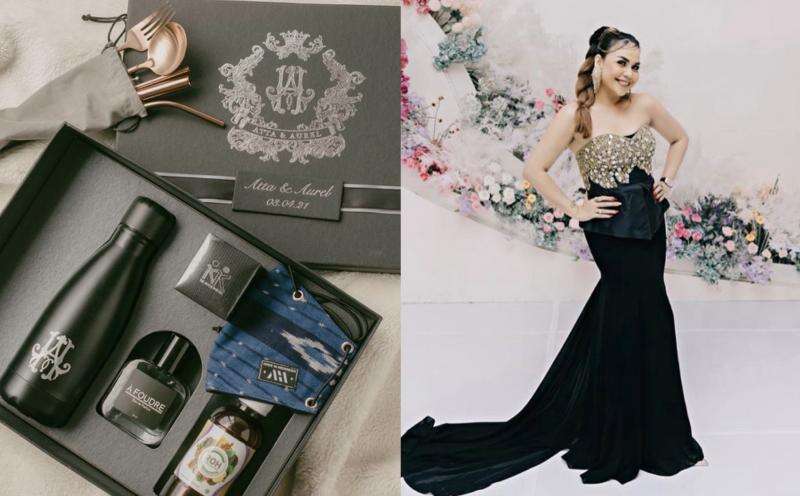 Melaney Ricardo Dapat Kalung Liontin Biru saat Unboxing Souvenir Atta-Aurel