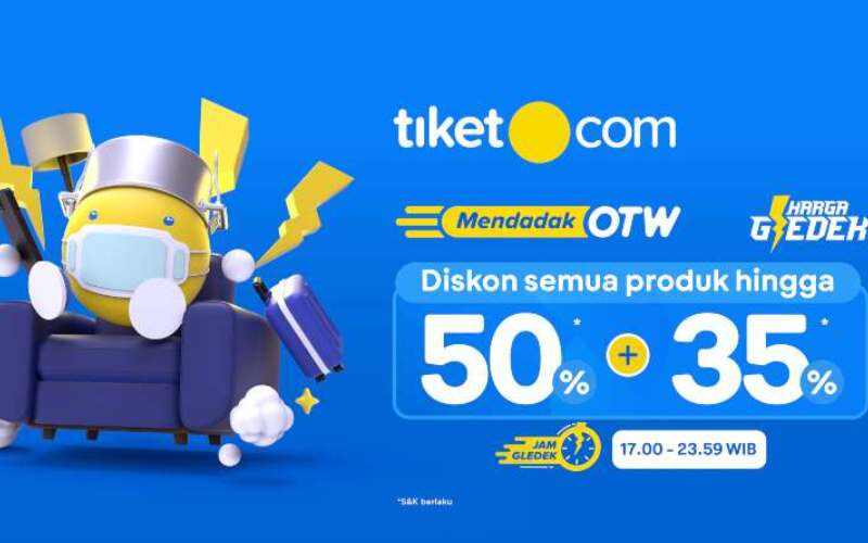 Banyak Bonus Dadakan! Tiket.com Gelar Mendadak OTW