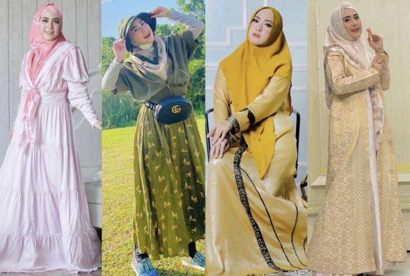 4 Inspirasi Gaya Hijab ala April Jasmine, Istri Ustaz Solmed yang Awet Muda