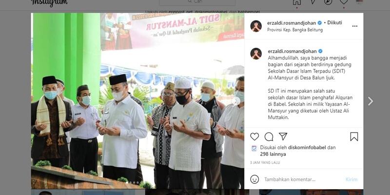 Gubernur Erzaldi: Alhamdulillah, Bangga Jadi Bagian Dari Sejarah Berdirinya Gedung Sekolah Penghapal Alquran Di Babel