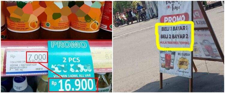 20 Spanduk kocak promo dagangan ini bikin pembeli ngelus dada