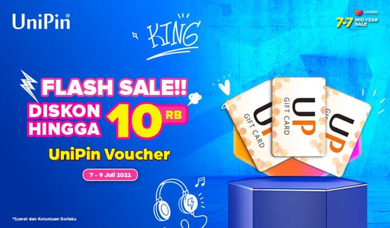 Diskon Rp 10.000 buat UniPin Gift Card di 7.7 Flash Sale Lazada