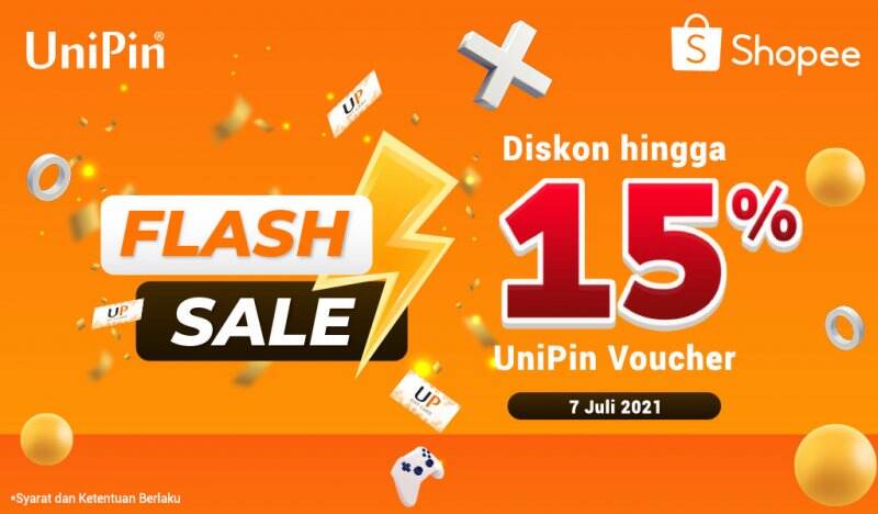 Beli UniPin Voucher diskon hingga 15% di Shopee Flash Sale