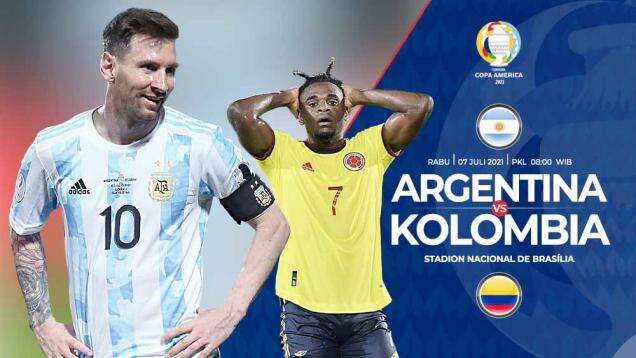 Link Live Streaming Semifinal Copa America 2021: Argentina vs Kolombia