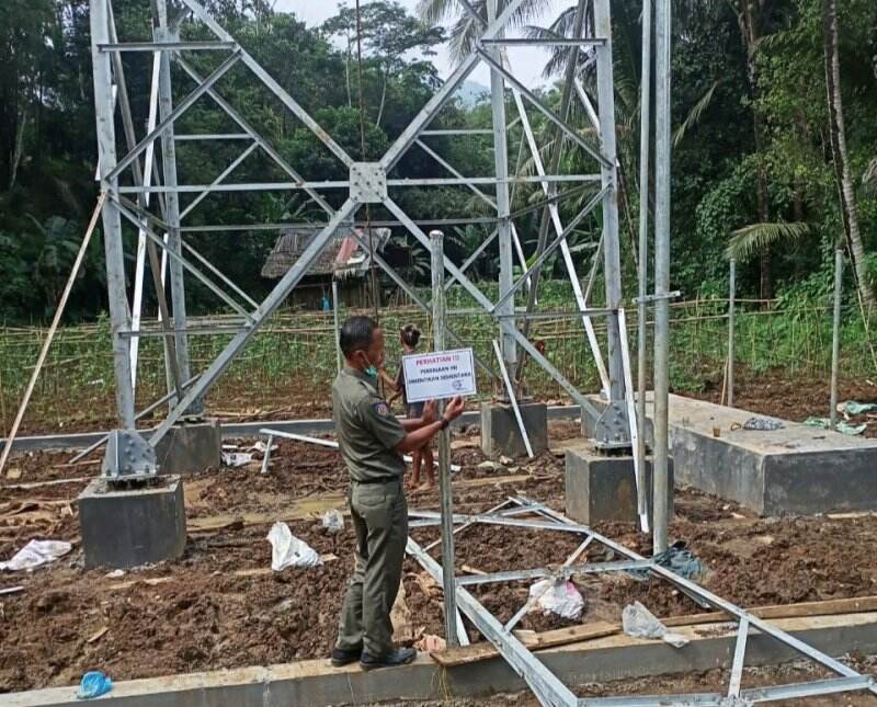 Pembangunan Tower Seluler ‘Bodong’ di Cisata Pandeglang Ditutup