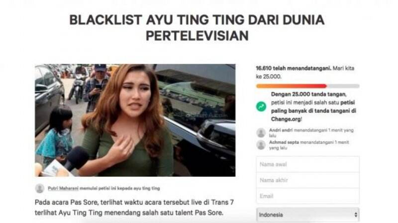 Terbongkar! Inisiator Aksi Boikot Ayu Ting Ting yang Sebenarnya Terbongkar