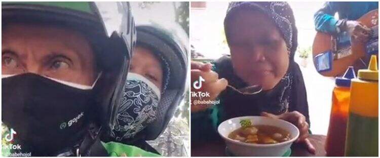 Aksi driver ojek online Babeh Ary kencan bareng istri, gayanya bak ABG