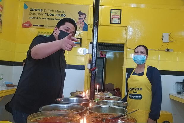 Warteg Merambah Layanan Digital, Eric Thohir: Tidak Bisa Lihat Ekonomi Hanya dari Konglomerat