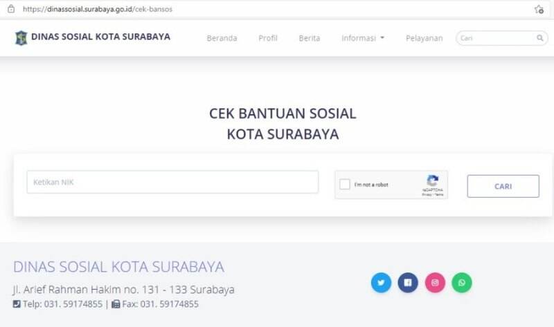 Warga Surabaya Kini Bisa Cek Bansos Lewat Website Dinsos