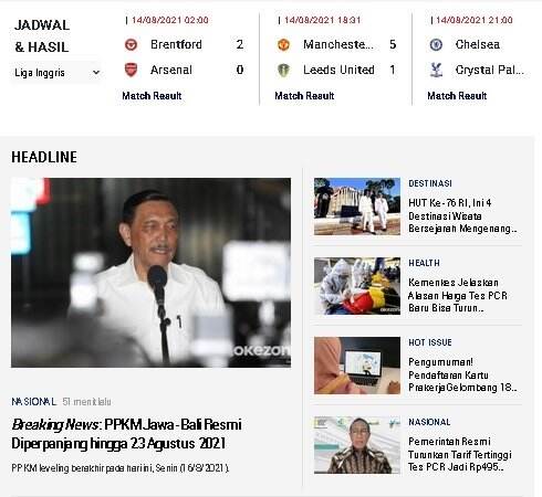 Dapatkan Update Livescore, Hasil Pertandingan, Klasemen hingga Jadwal Pertandingan Liga Top Dunia Cuma di Okezone.com!