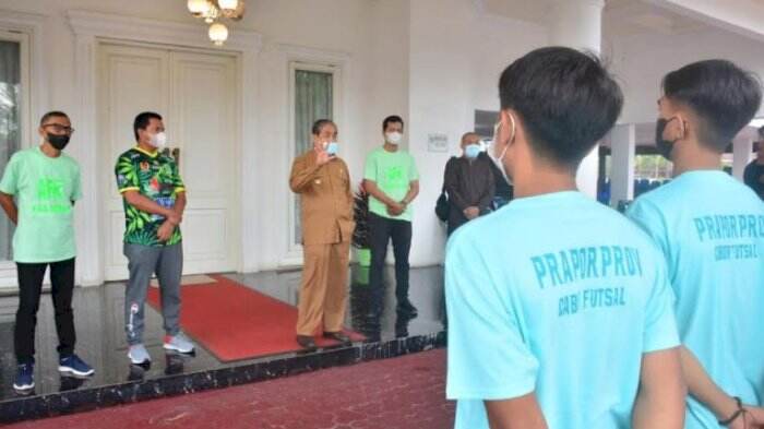 Lepas Tim Futsal Pra Porprov, Bupati Sidrap Tekankan Junjung Sportivitas