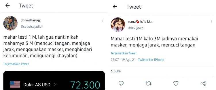 11 Cuitan lucu tentang mahar Lesty Kejora ini bikin senyum tipis