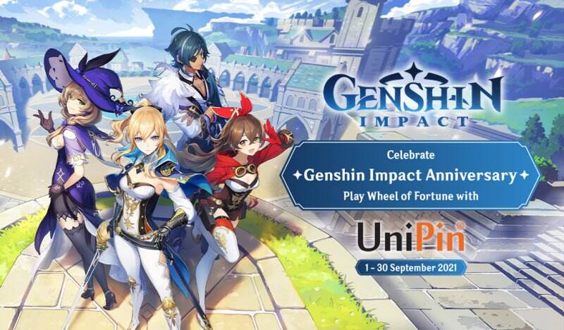 Rayakan Genshin Impact Anniversary dengan Memainkan Wheel of Fortune Bersama UniPin!