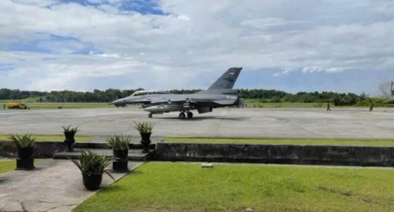 Latihan Bersama Angkatan Udara Amerika, Pesawat F-16 Tiba di Lanud Dhomber Balikpapan
