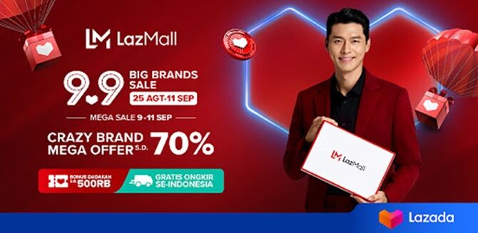 Diskon Hingga 70% , Lazada 9.9 Big Sale Hadir!