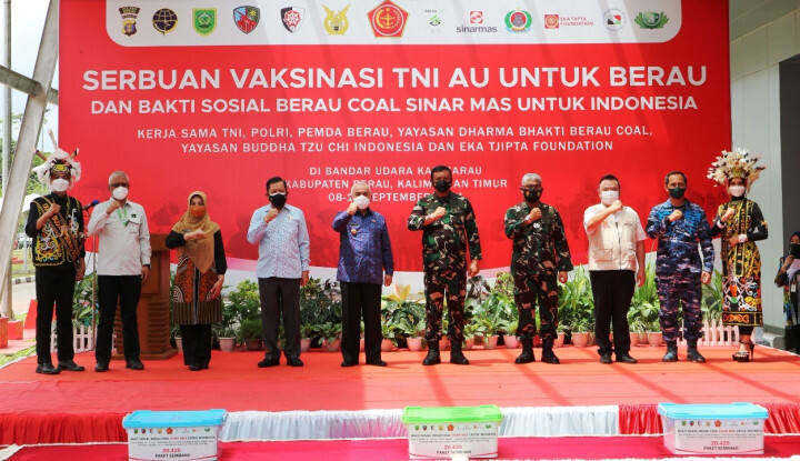 Bersama Berau Coal dan Sinar Mas, TNI AU Serbu Covid-19 di Kaltim