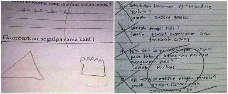 21 Jawaban soal ujian anak sekolah ini bikin auto ngakak