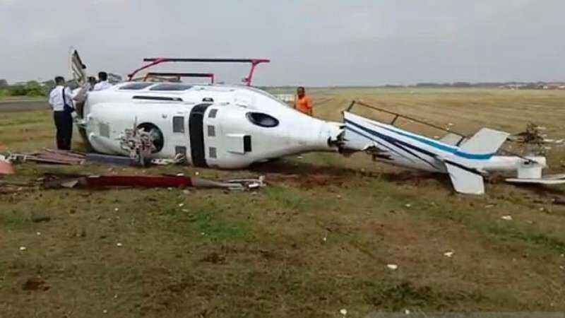 Helikopter yang Jatuh di Tangerang Baru Terbang 100 Meter Lalu Tertiup Angin Kencang