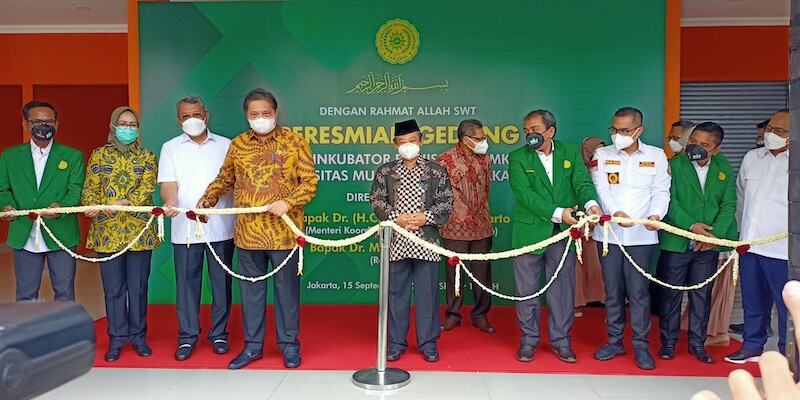 Resmikan Pusat Inkubasi UMKM UMJ, Airlangga Berharap Bisa Menetaskan Wirausahawan Baru