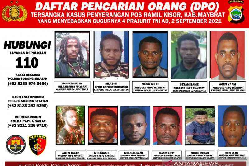 Teroris Ini Terus Diburu, Kapolda Perintah Foto DPO KNPB Maybrat Serang Posmil Kisor Disebar