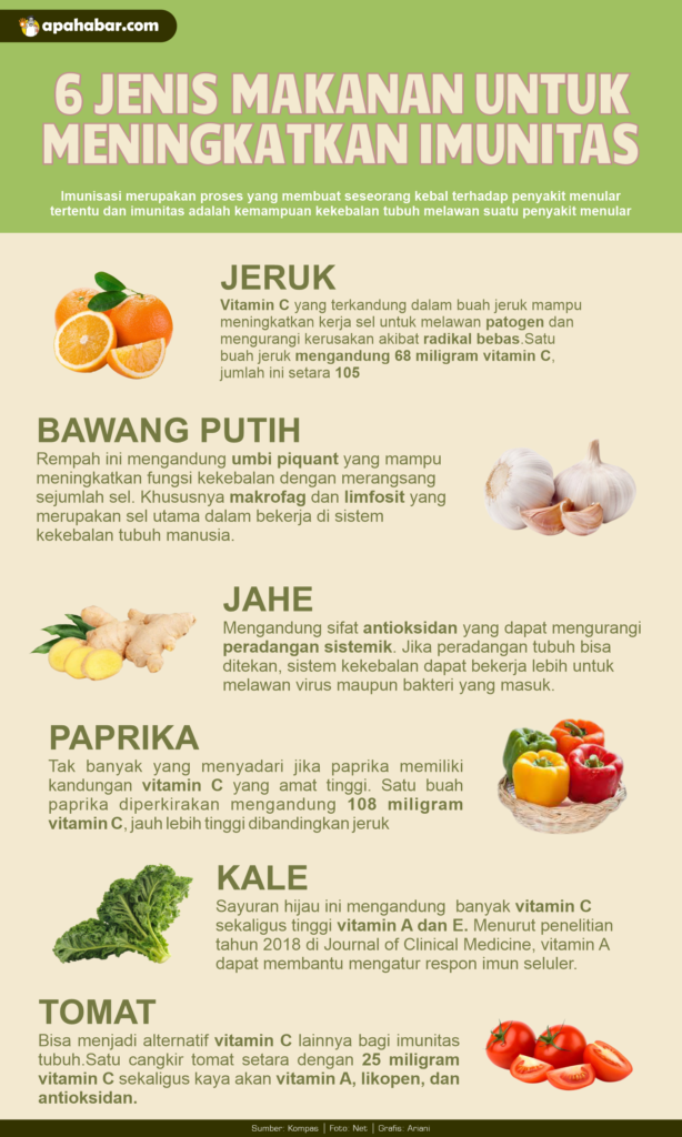 INFOGRAFIS: Makanan Untuk Jaga Kekebalan Tubuh