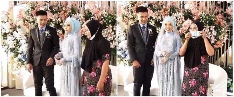 Ke resepsi pakai daster, ibu ini dapat hadiah spesial dari pengantin