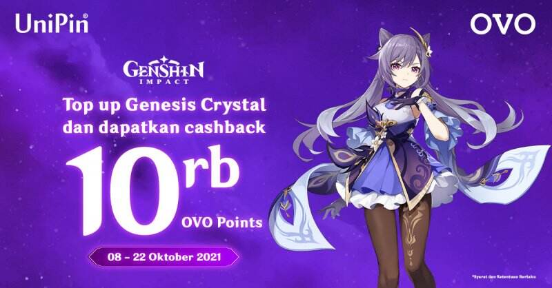 Top Up Genesis Crystal Pakai OVO untuk Dapatkan Cashback 10.000 OVO Points dan Merchandise