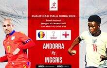 Link Live Streaming Andorra vs Inggris di Kualifikasi Piala Dunia 2022