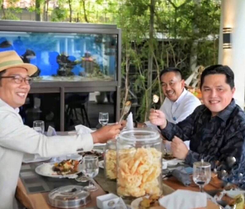 Ridwan Kamil Berbagi Tips Hilangkan Aroma Jengkol ke Erick Thohir
