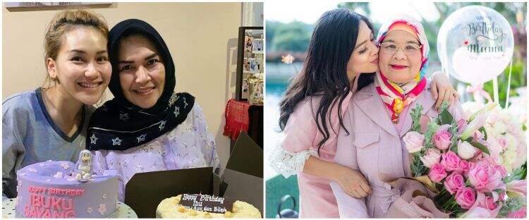 Momen perayaan ultah ibu 7 seleb cantik, Umi Kalsum banjir buket uang