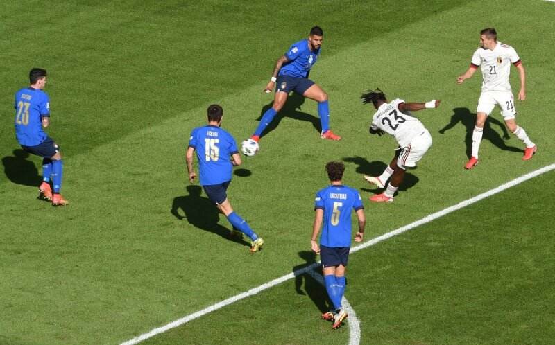 Italia vs Belgia Sama Kuat di Babak Pertama