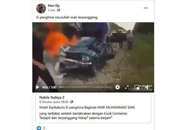 Salah Video Kecelakaan Mobil Karikaturis Nabi Muhammad