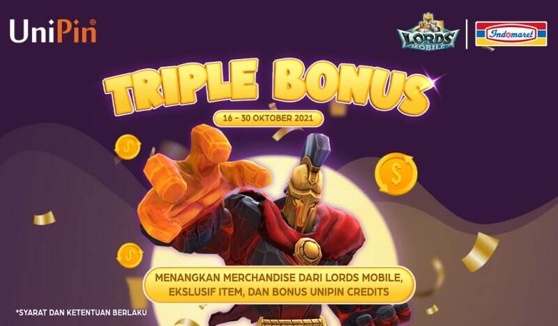 Triple Bonus di UniPin – Menangkan Merchandise dari Lords Mobile, Ekslusif Item dan Bonus UniPin Credits