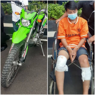 Dikejar Sempat Tabrak Warga Natar, Pencuri Motor Roboh Ditembak