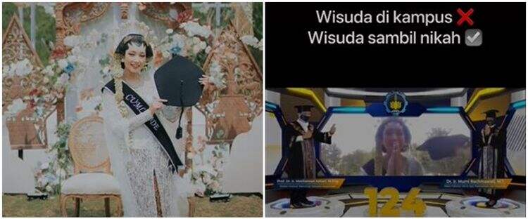 Wisuda sambil gelar acara pernikahan, wanita ini bikin warganet baper
