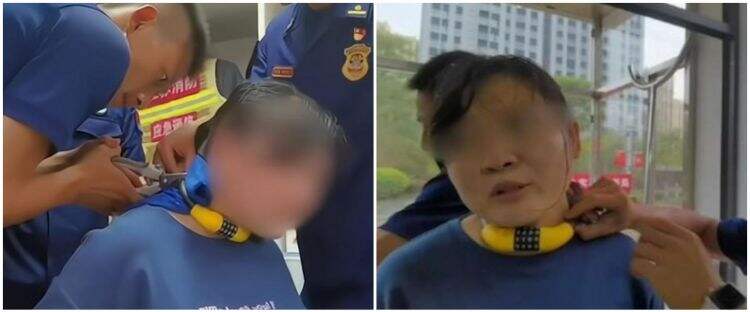 Bocah iseng pasang gembok sepeda ke leher ibu, berujung lupa kodenya