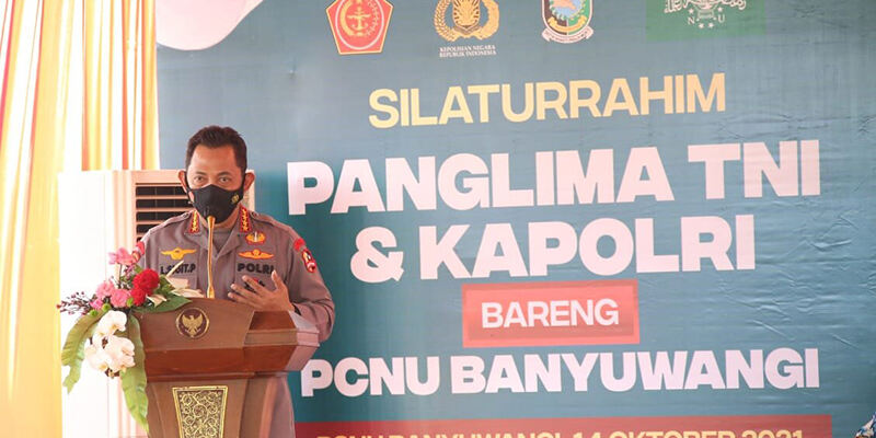 Silaturahmi, Kapolri Ajak PCNU Banyuwangi Perkuat Penanganan Covid-19