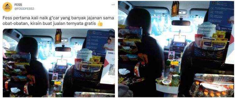 Taksi online ini sediakan aneka jajanan dan obat gratis, panen pujian